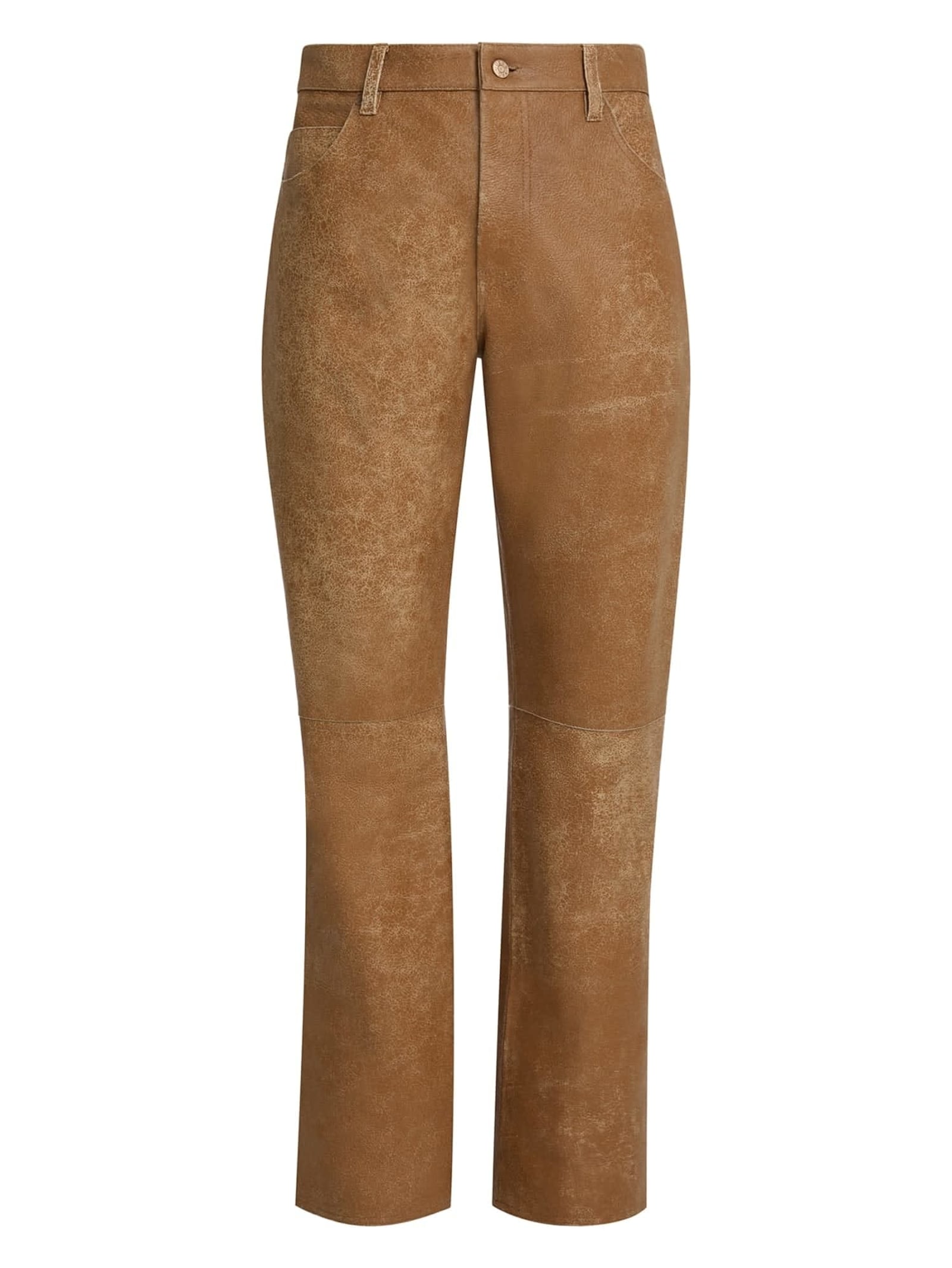 Guess Broek Van Craquelé-Leer in bruin