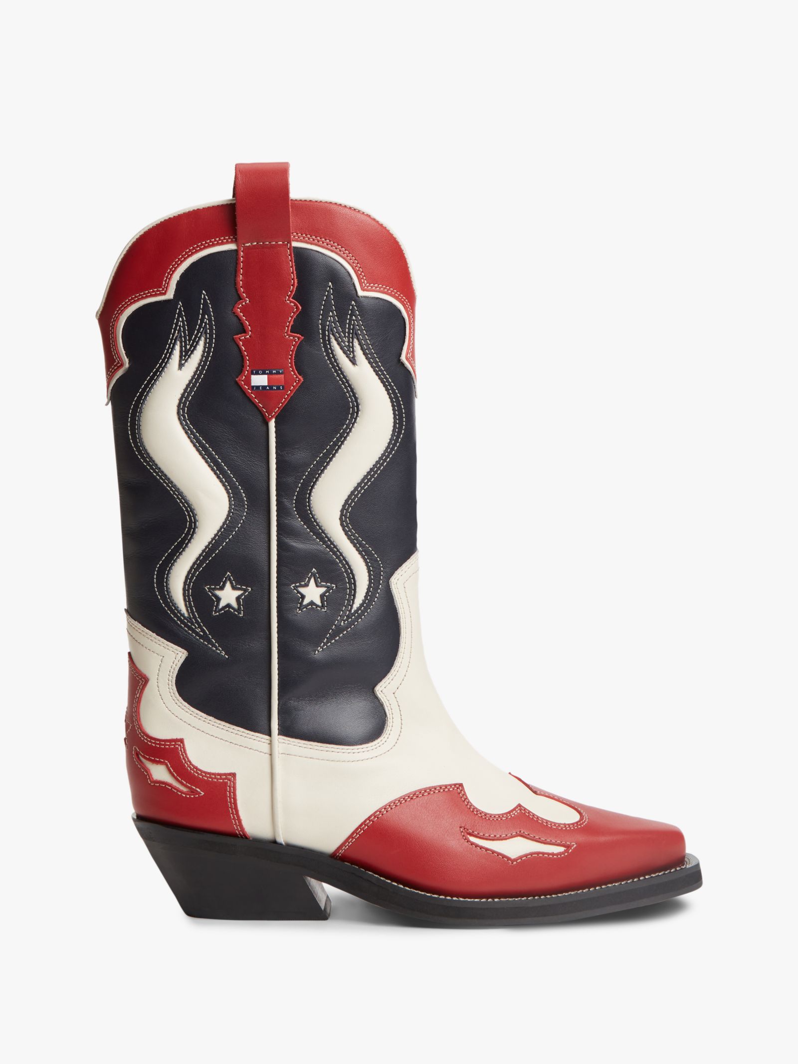 Tommy Jeans Archive leren cowboylaars in rood
