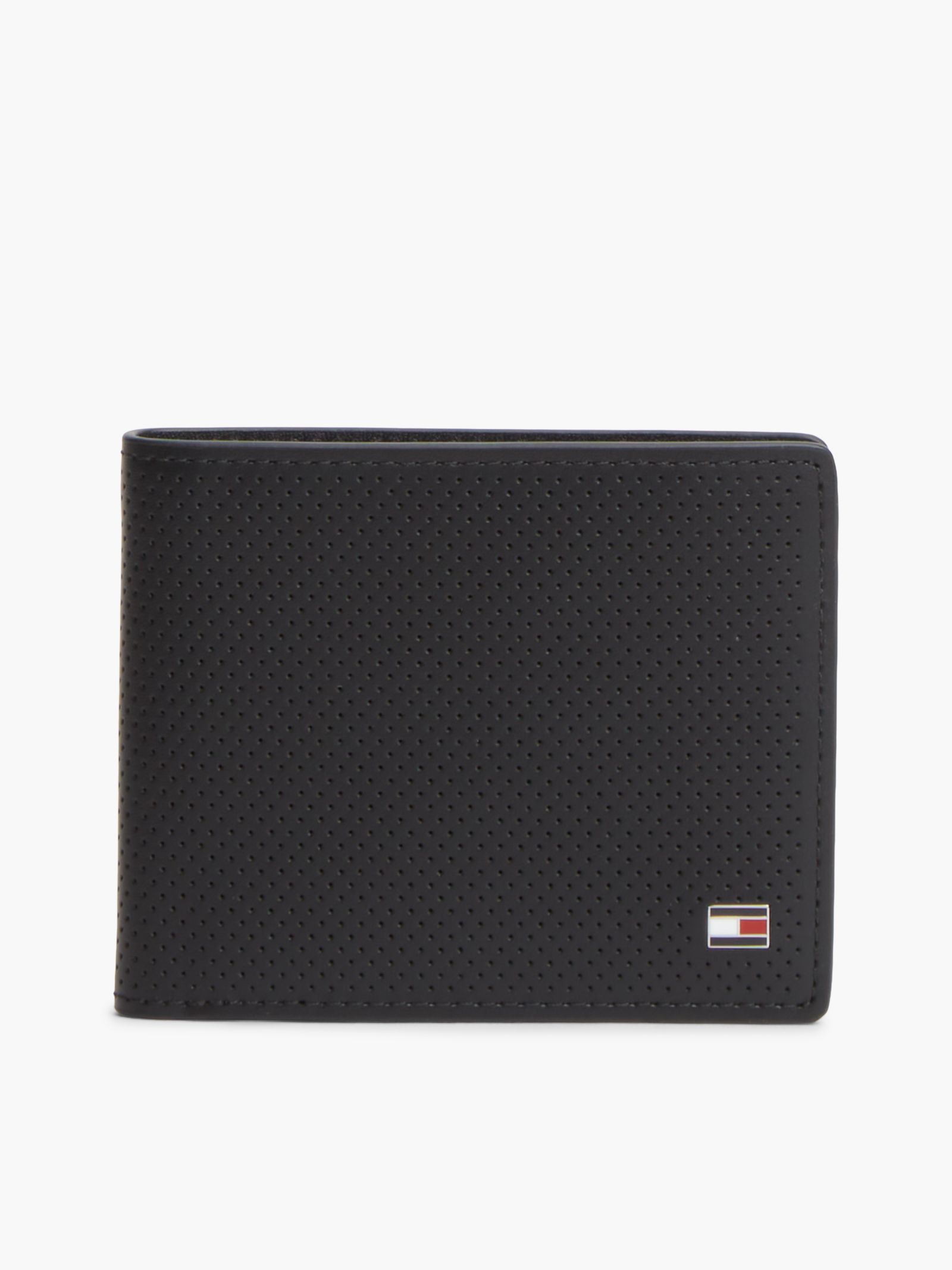 Tommy Hilfiger Bifold portemonnee van geperforeerd leer