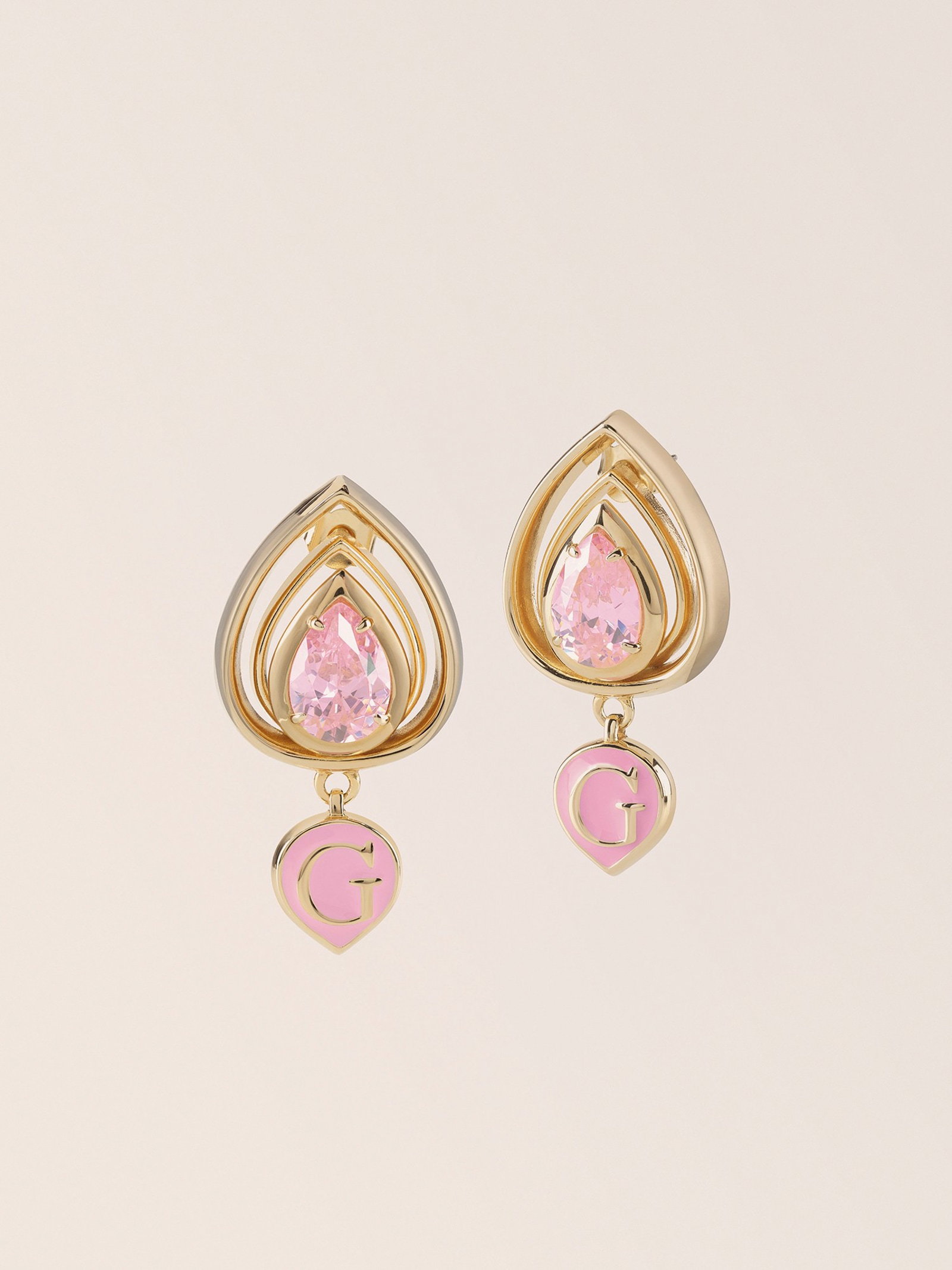 Guess Wild Orchid Oorhangers in goud