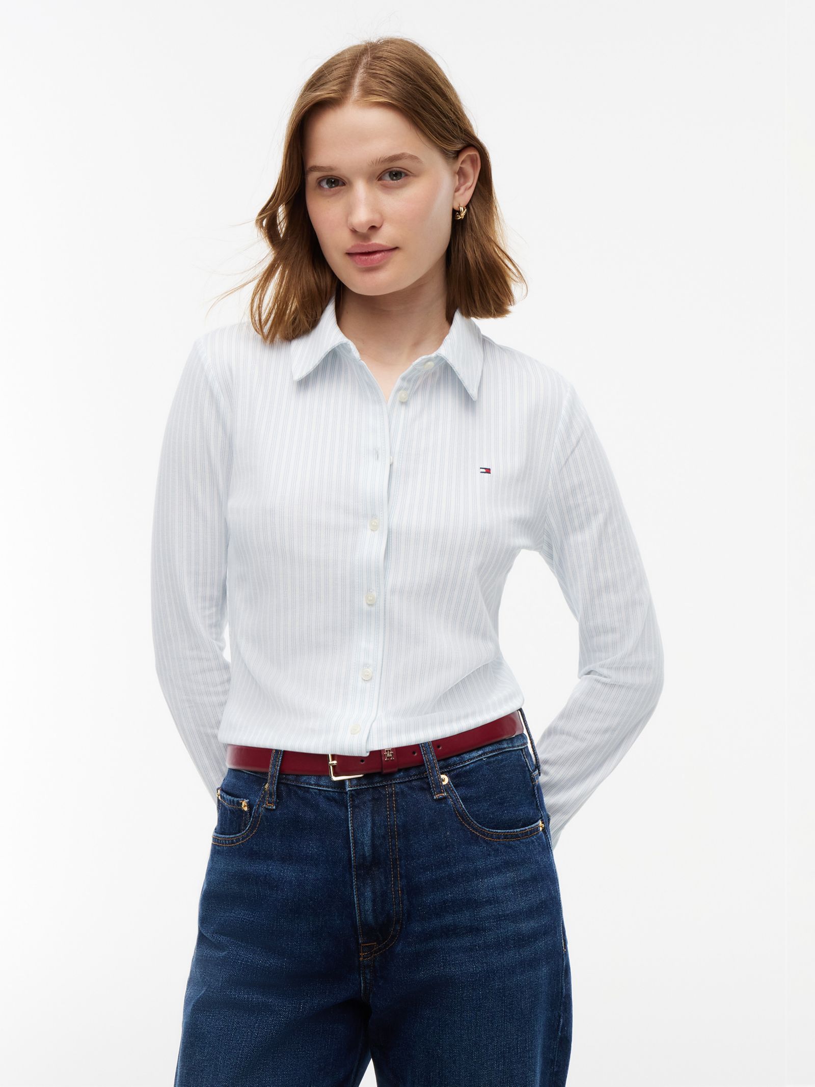 Tommy Hilfiger 1985 Slim fit piqué button downoverhemd in wit