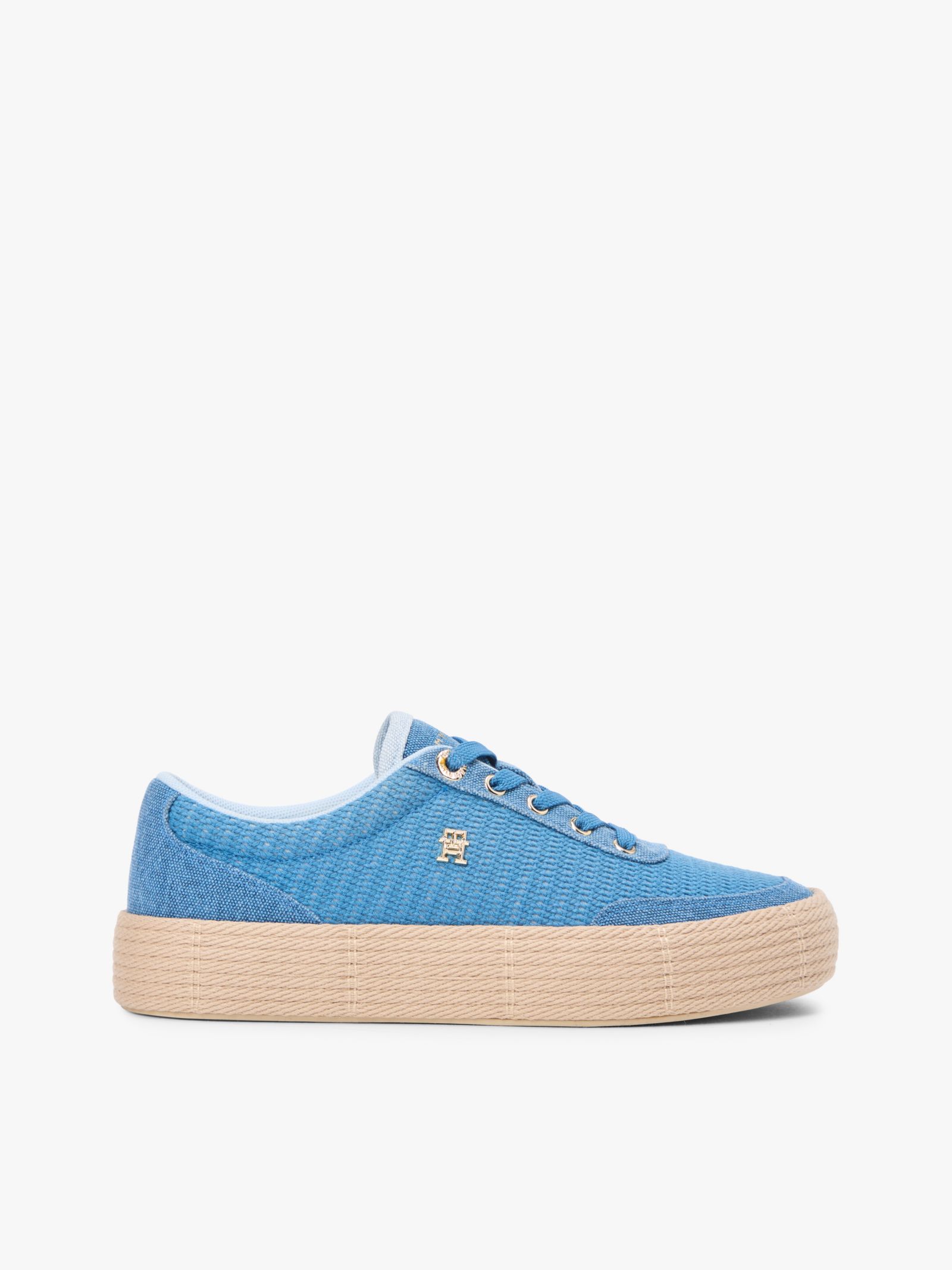Tommy Hilfiger Platformsneaker van canvas met TH monogram