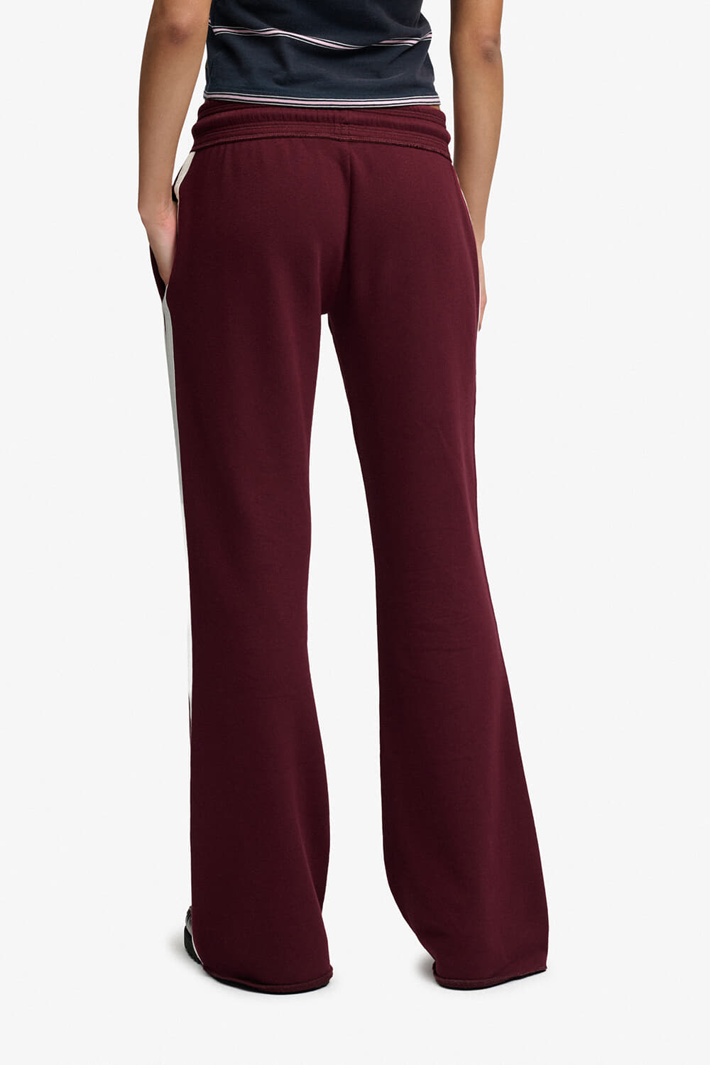 Superdry & Co Joggingsbroek Athletic Essentials Stripe Flare Bordeaux Rood dames