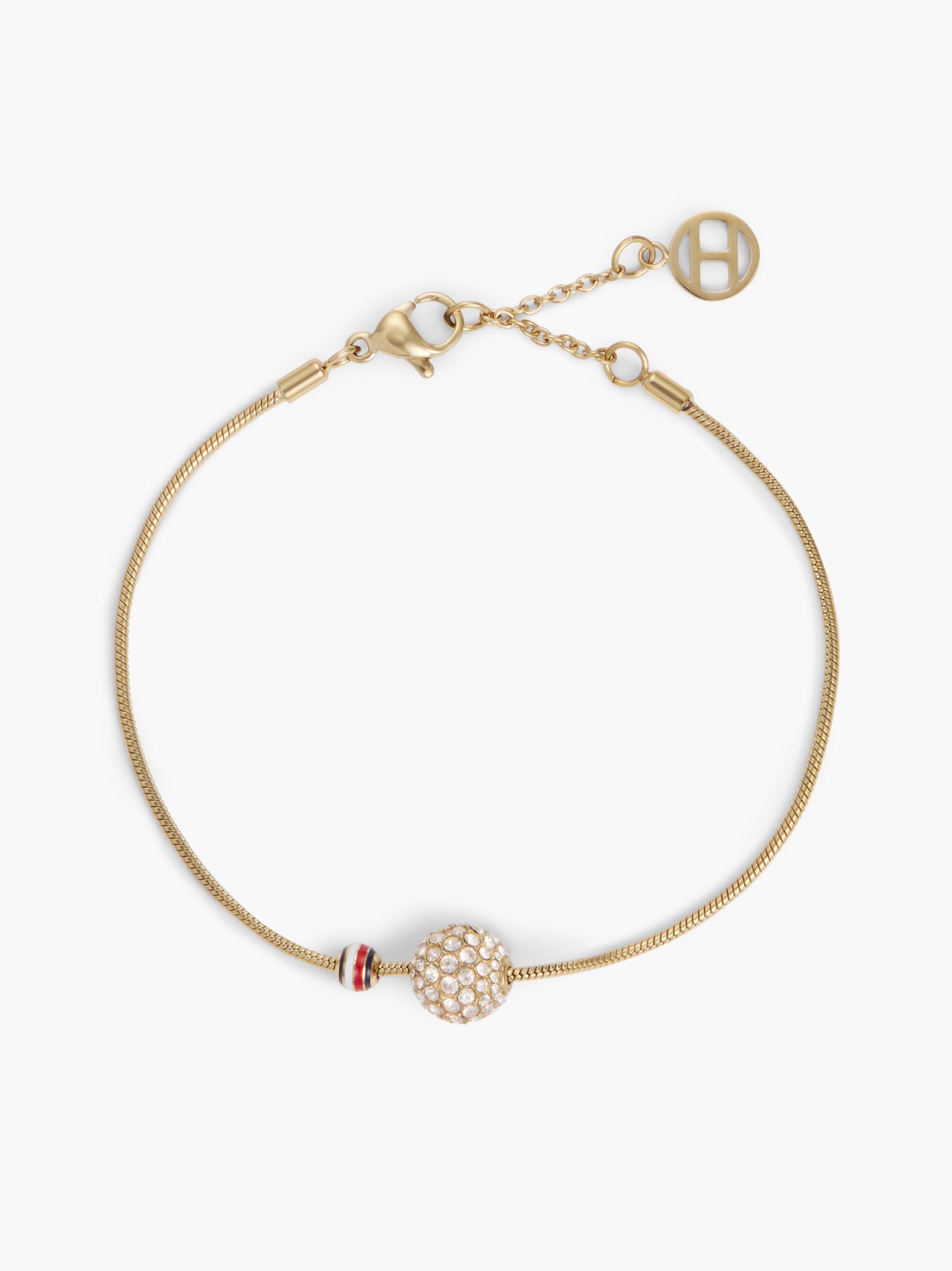Tommy Hilfiger Armband van verguld roestvrij staal met pavé kristallen